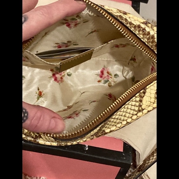 🐍🆕GUCCI Raffia Watersnake Mini Ophidia Shoulder Bag Beige 🆕🐍 - Picture 8 of 15